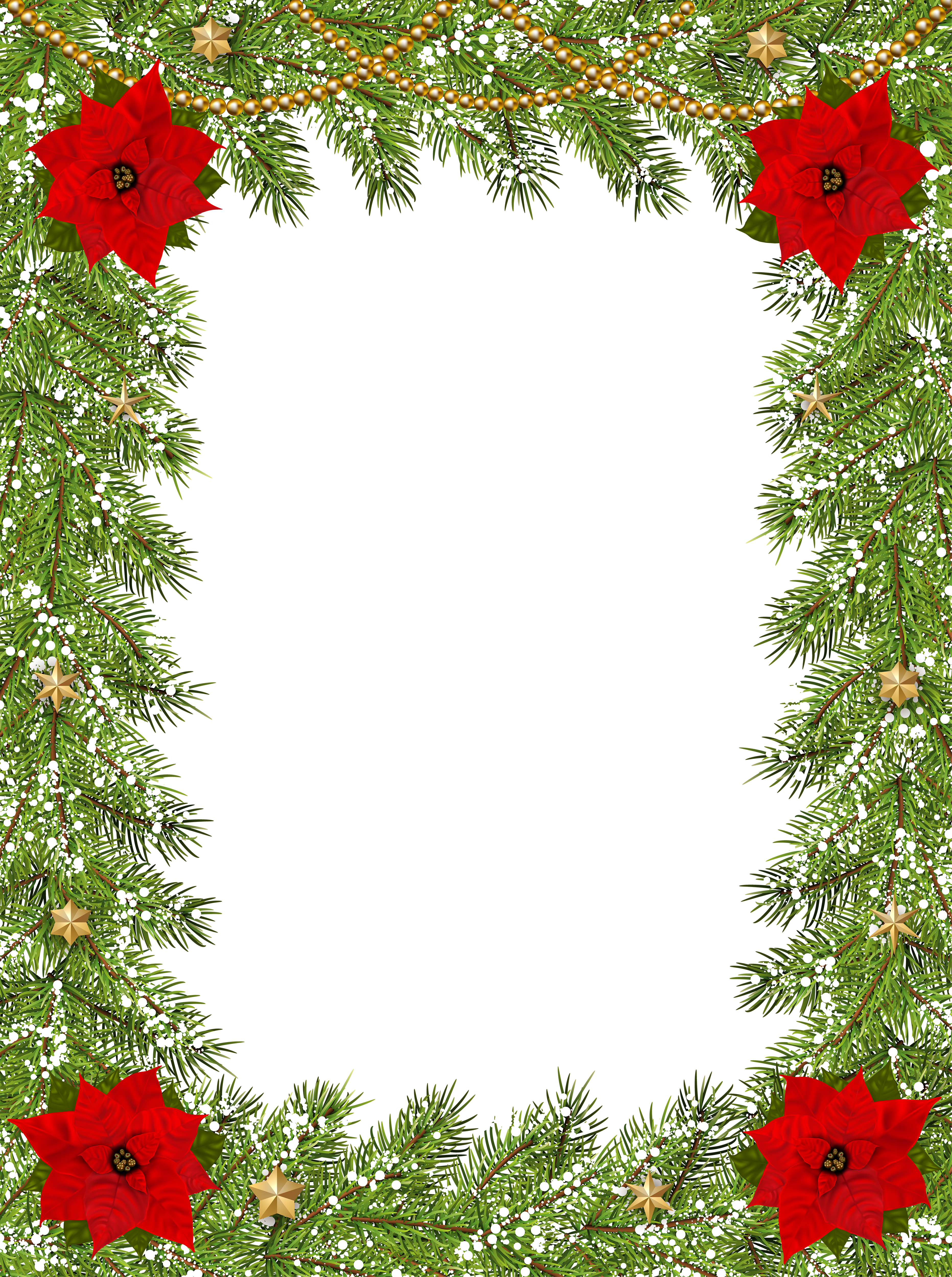 Transparent Christmas Border Frame.
