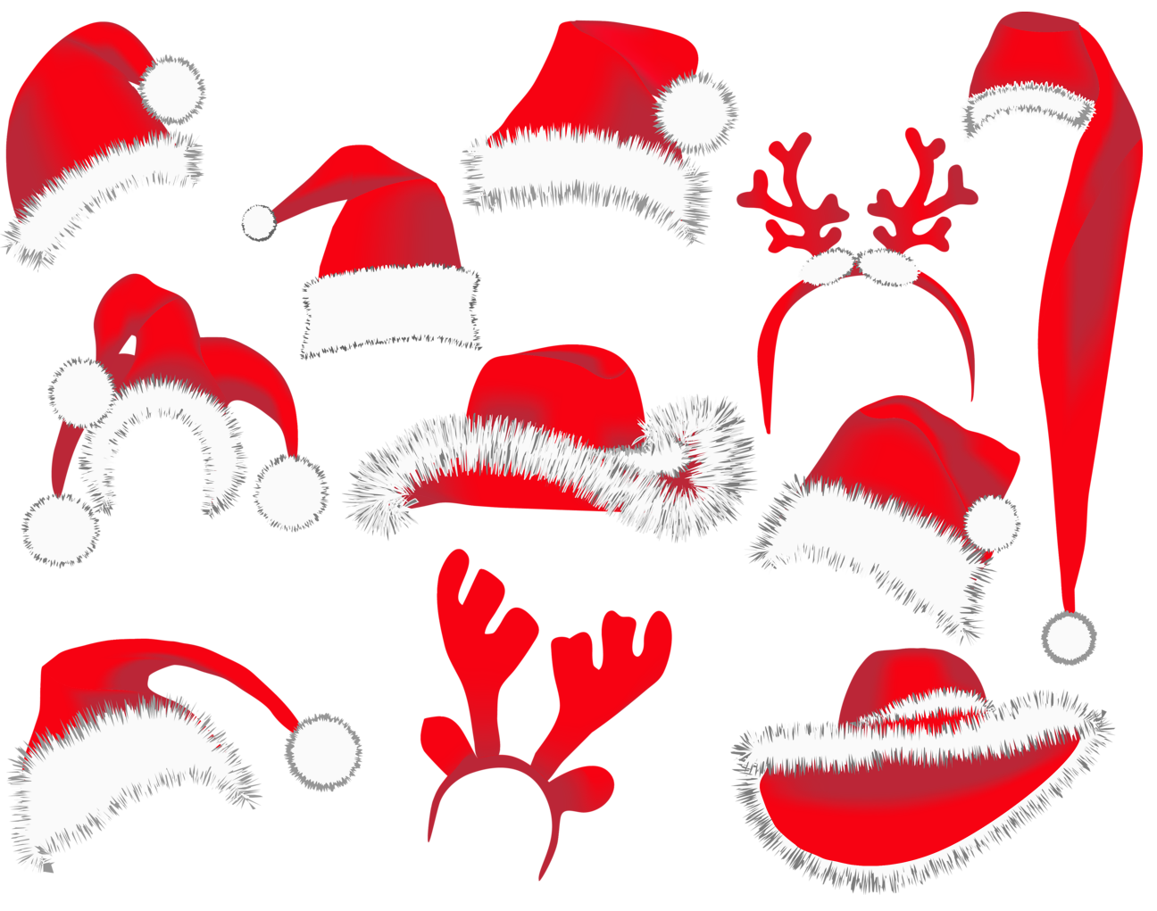 Christmas Hats PNG Clipart Picture.