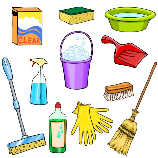 Cleaning elements Free Vector.