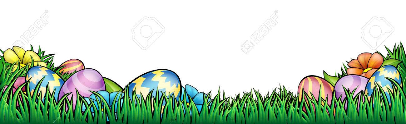 An Easter egg hunt Background border frame or footer graphic.