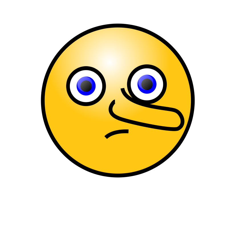 Free Clipart: Emoticons: Lying face.