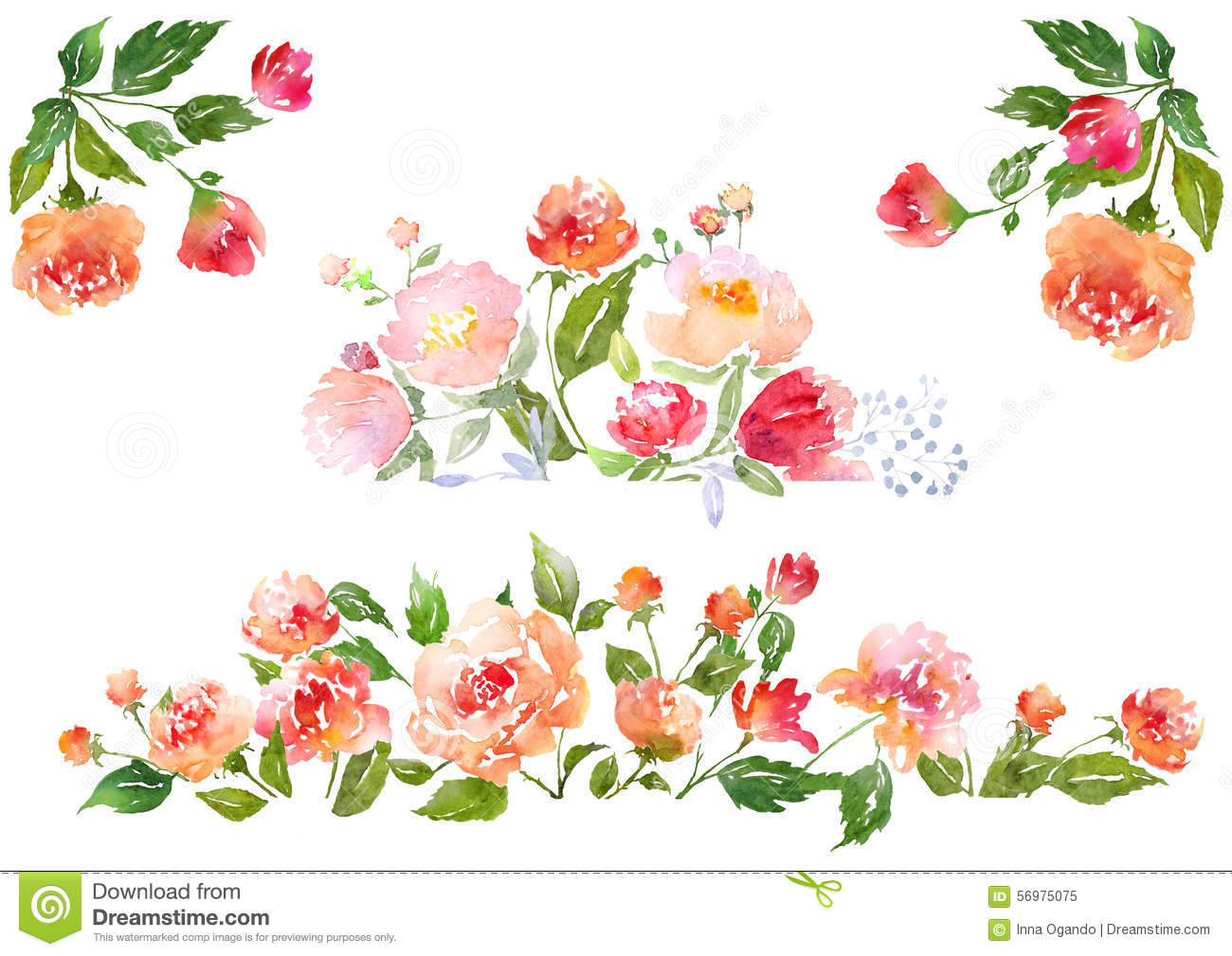 Free Watercolor Floral Clipart.