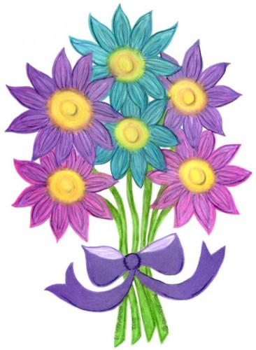 Bouquet Of Flowers Drawing.