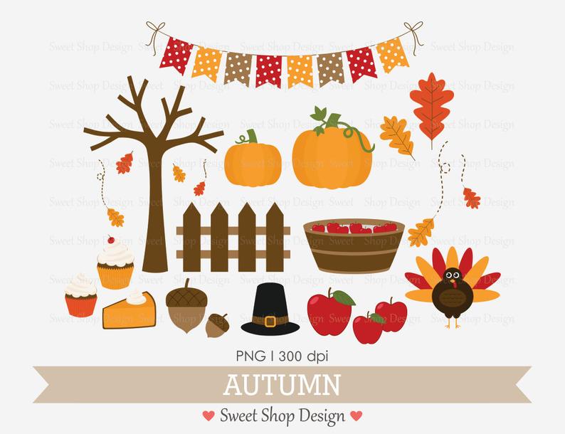 Autumn Clip Art, Fall Clip Art, Thanksgiving Clip Art, Royalty Free Clip  Art, Instant Download.