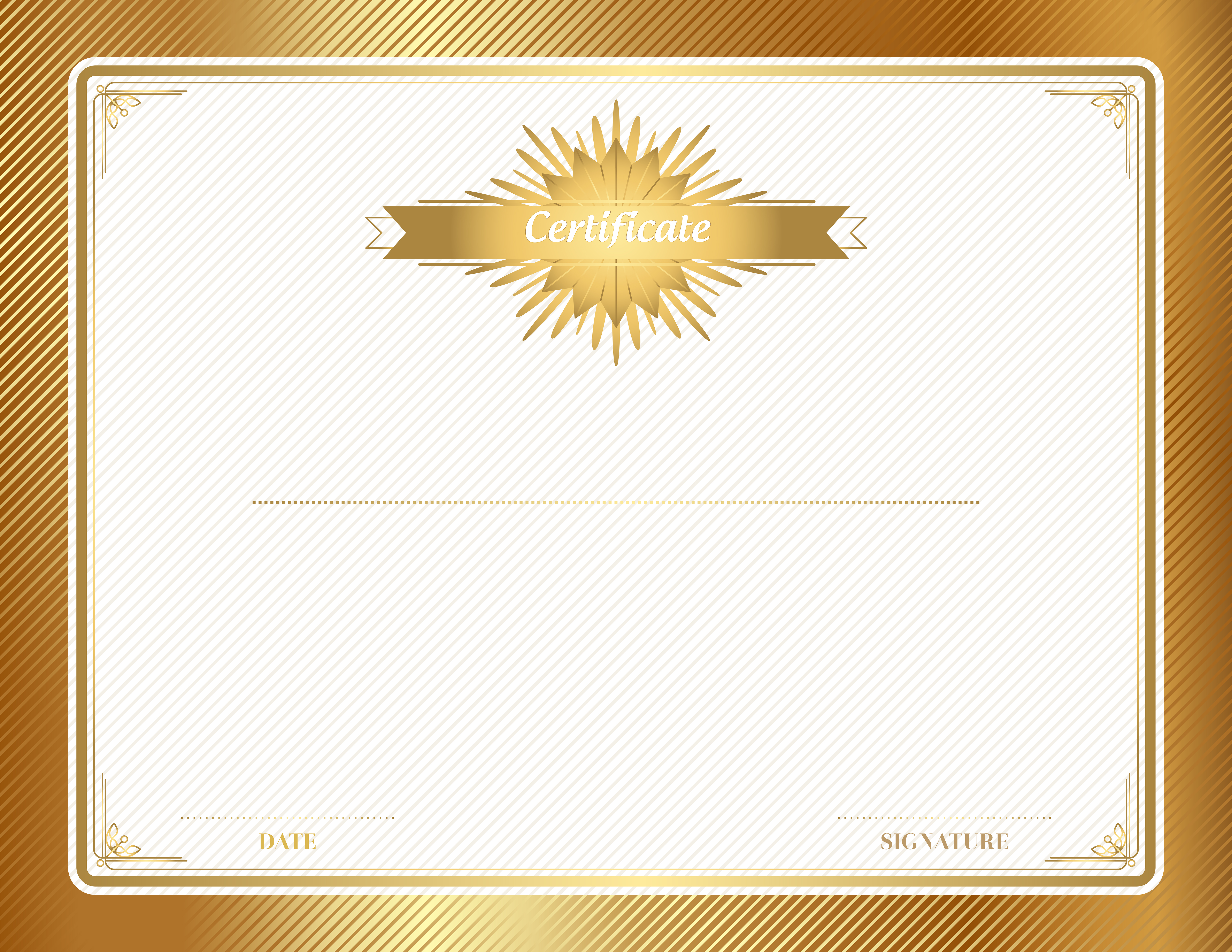 Gold Certificate Template Clip Art.