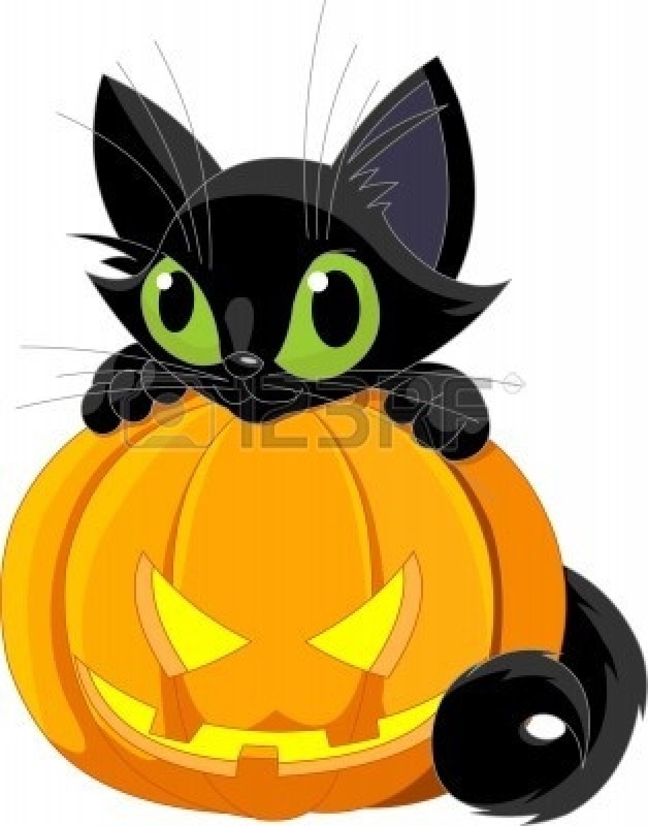 Cute Halloween Cat Clipart.