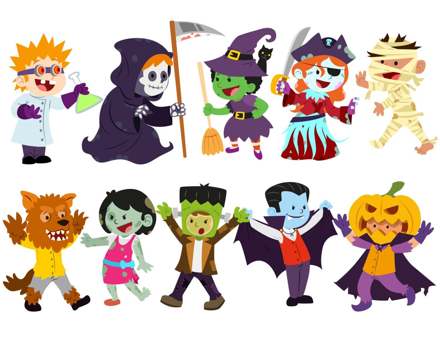 Halloween Clipart Costume Clipart Halloween Kids Clipart.