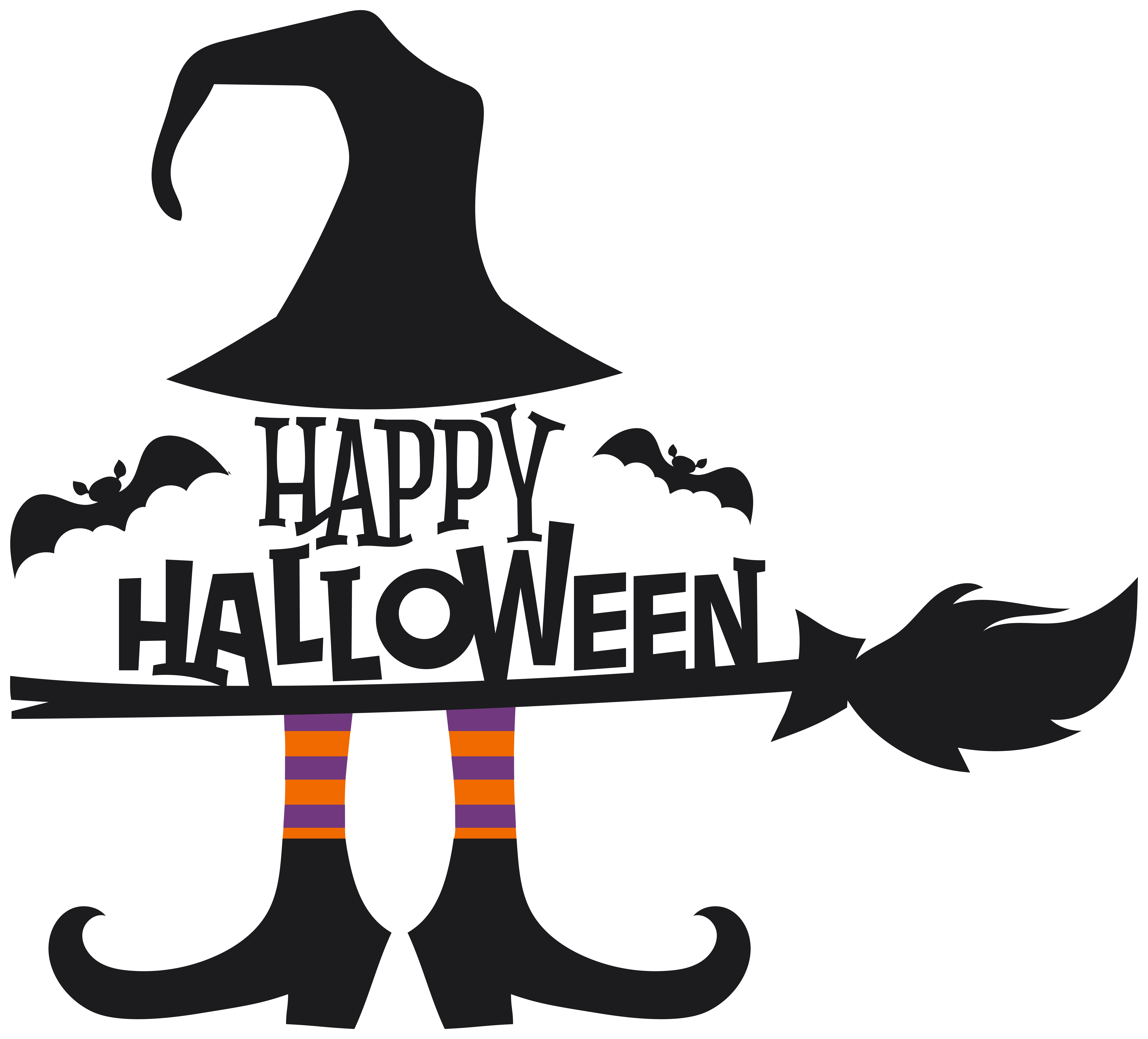 Happy Halloween Witch PNG Clipart.