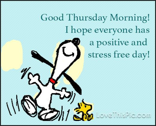 Snoopy Good Morning Thursday Image Quote.