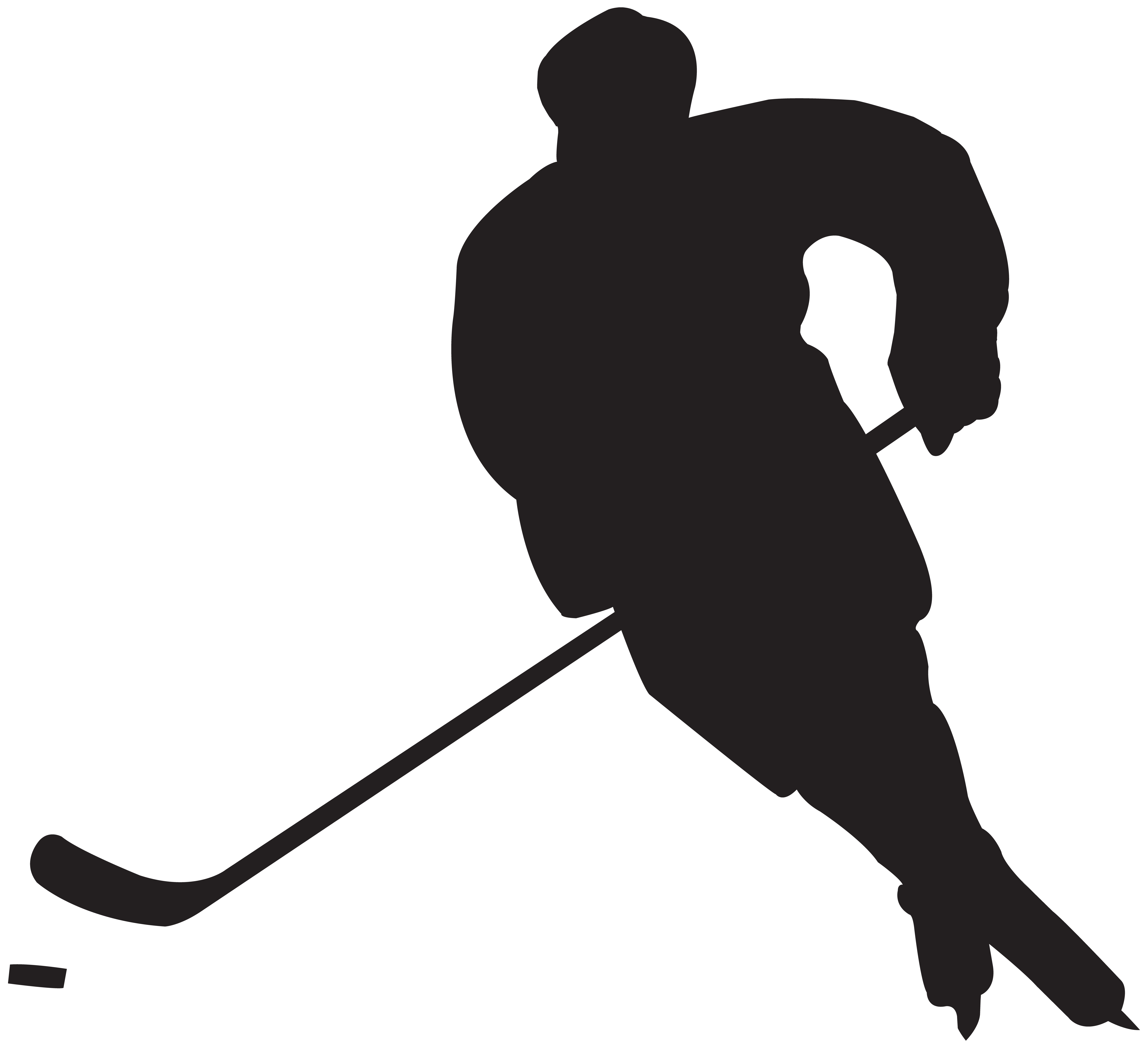 Hockey Player Silhouette PNG Clip Art.