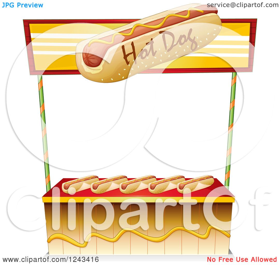 Clipart of a Hot Dog Vendor Stand.