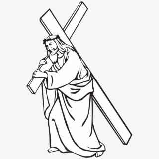 Jesus Carrying Cross Vector , Transparent Cartoon, Free.