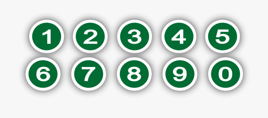 Green Circle With Numbers Vector Png Images.