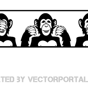 Monkey Face Free Vector.