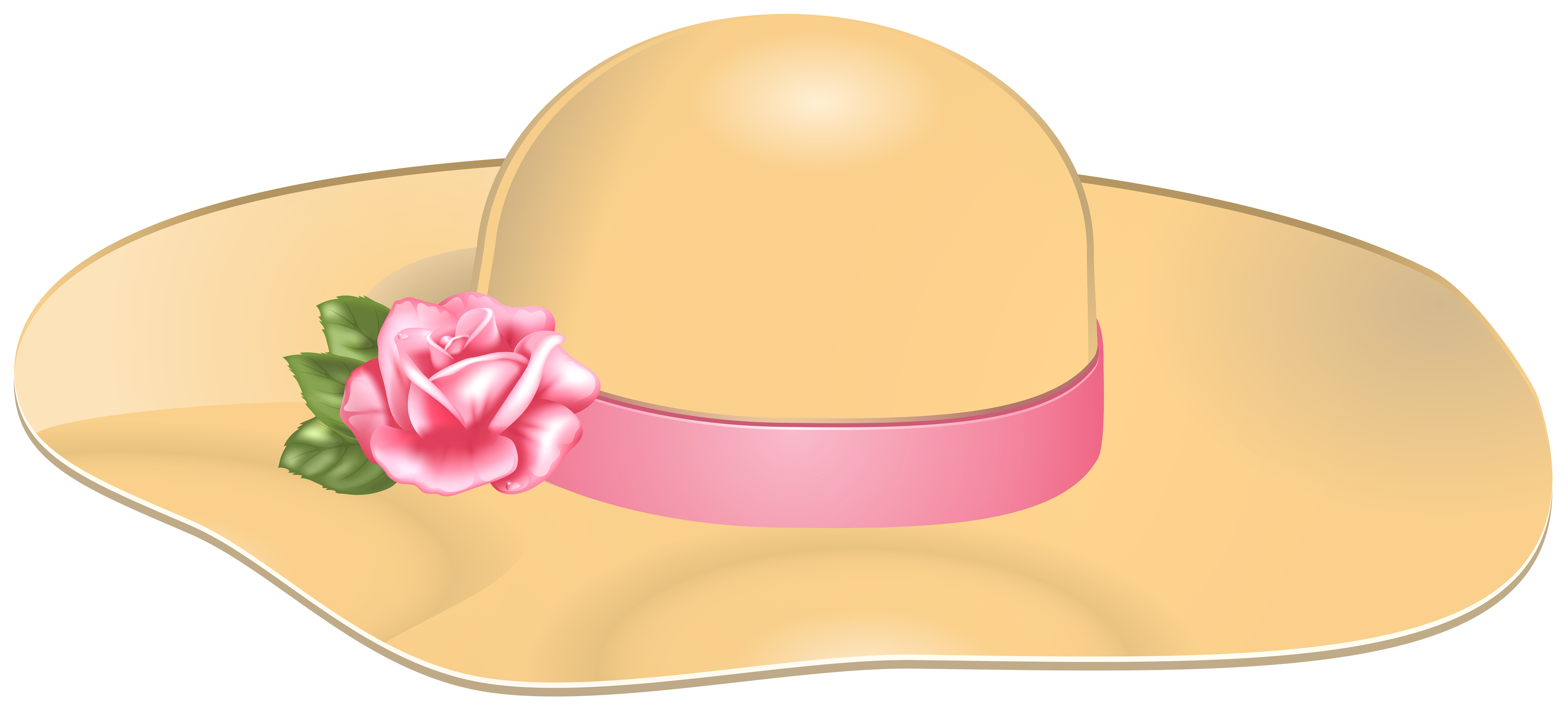 Female Hat with Rose Transparent PNG Clip Art Image.