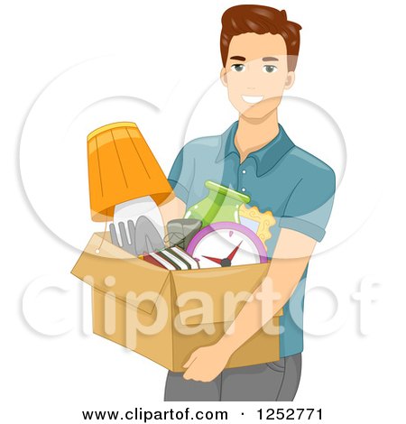 Clipart Smiling Woman Holding A Spray Bottle And Spring Cleaning.