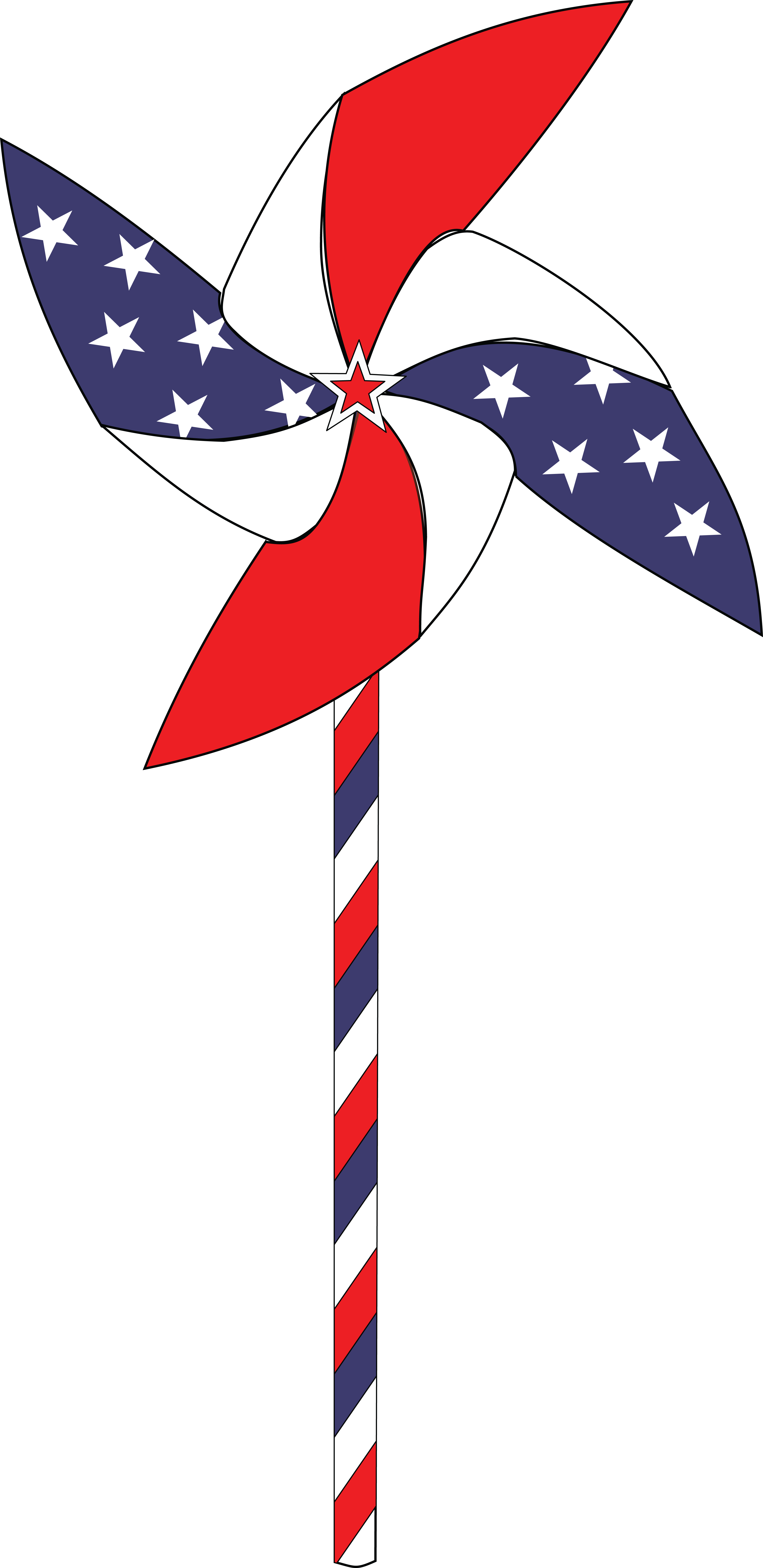 Free Clipart Of A Patriotic Usa Pinwheel.