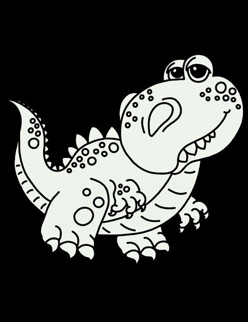 Royalty free kids clipart black and white tyrannosaurus.