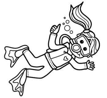 FREE Clipart: Underwater Adventure Kid Scuba Diver.