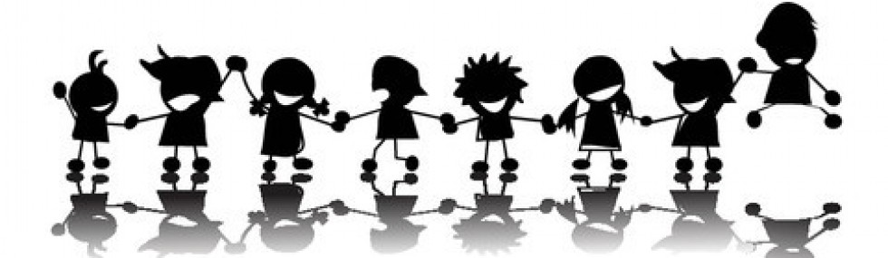 Download free clipart silhouette family with young children holding ...