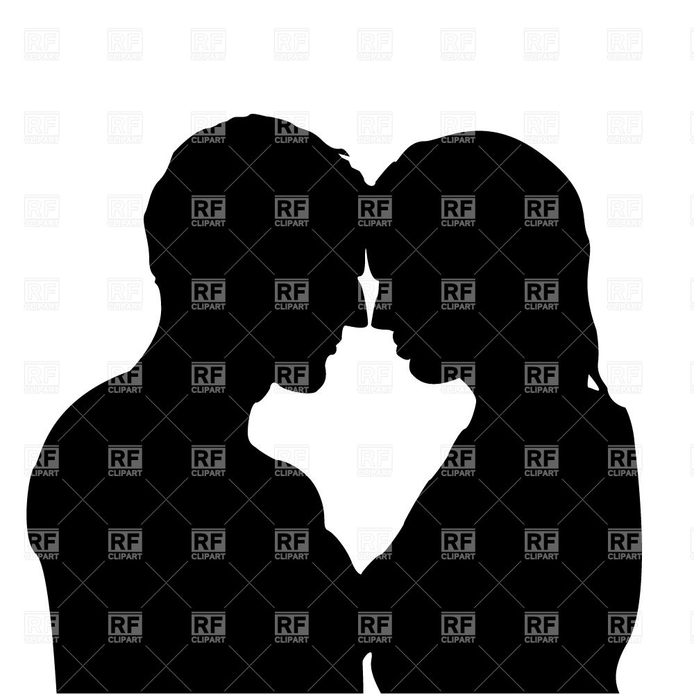 Silhouette of man and woman Vector Image #6327.