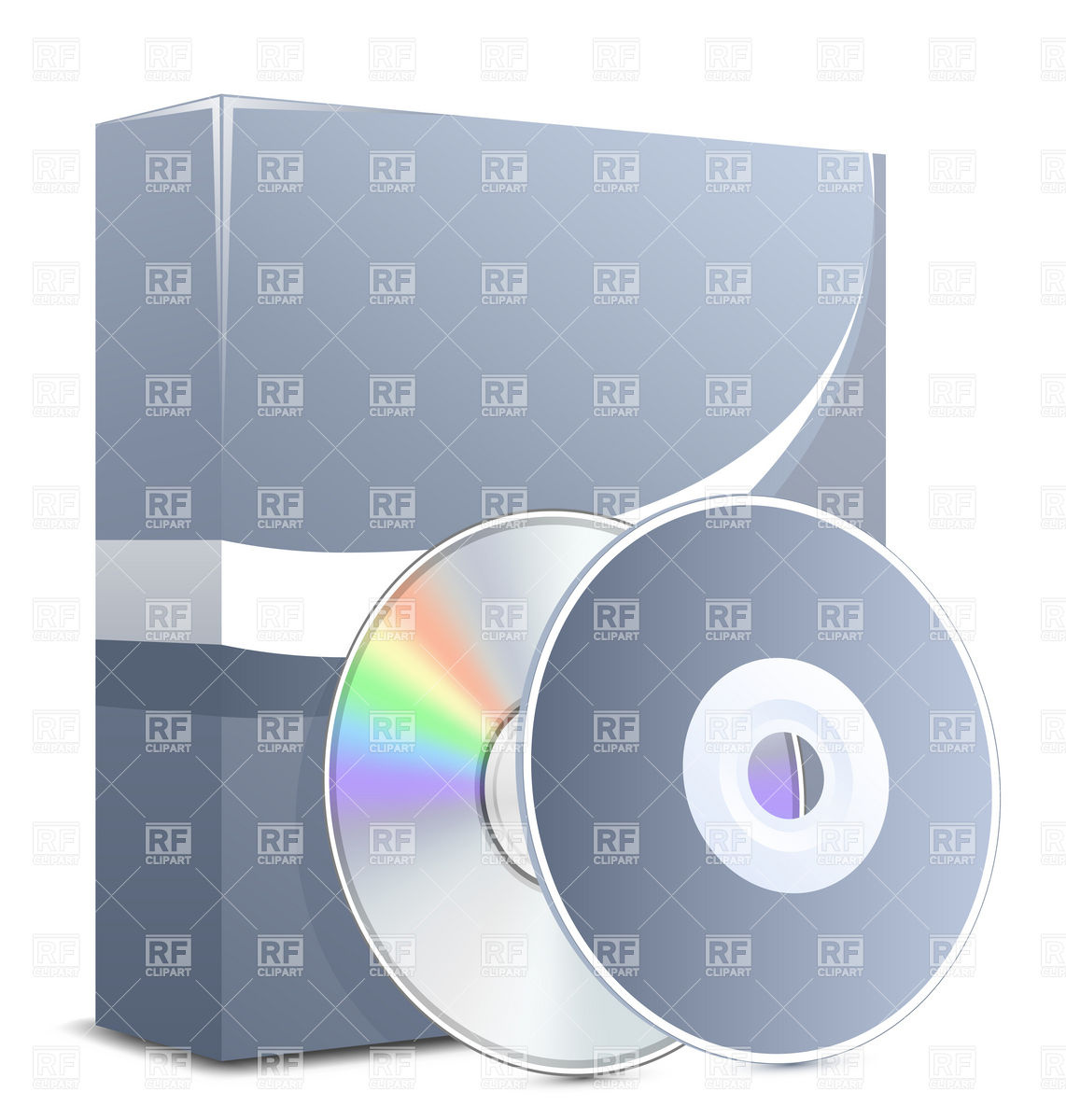 Software box with CD disks Stock Vector Image.