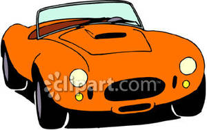 An Orange Convertible Sports Car Royalty Free Clipart Picture.
