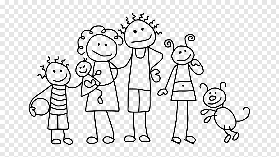 Group Of People, Stick Figure, Drawing, Family, Child.