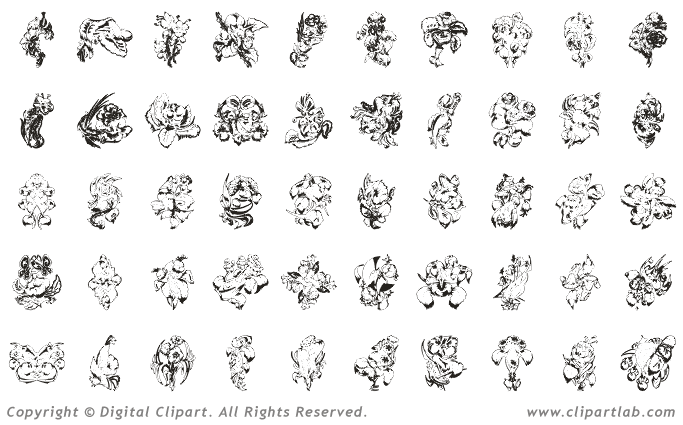 Flower Tattoo Clipart.