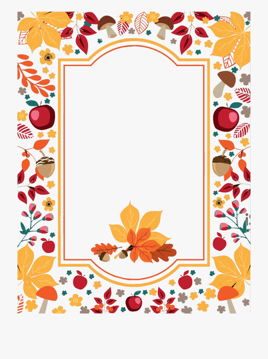 Free Thanksgiving Flowers Border Png Vector, Clipart.