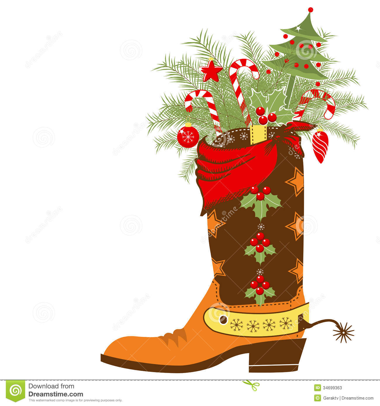 Christmas Cowboy Clipart.