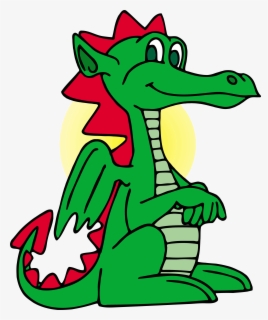 Free Cute Dragon Black And White Clip Art with No Background.