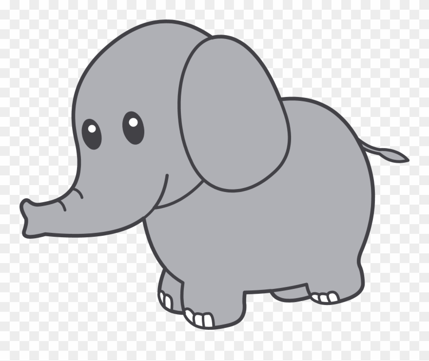 Cute Elephant Clip Art.