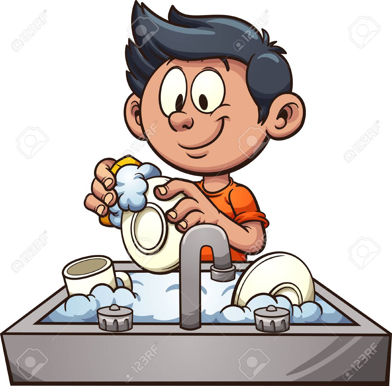 Washing Dishes Clipart Free.