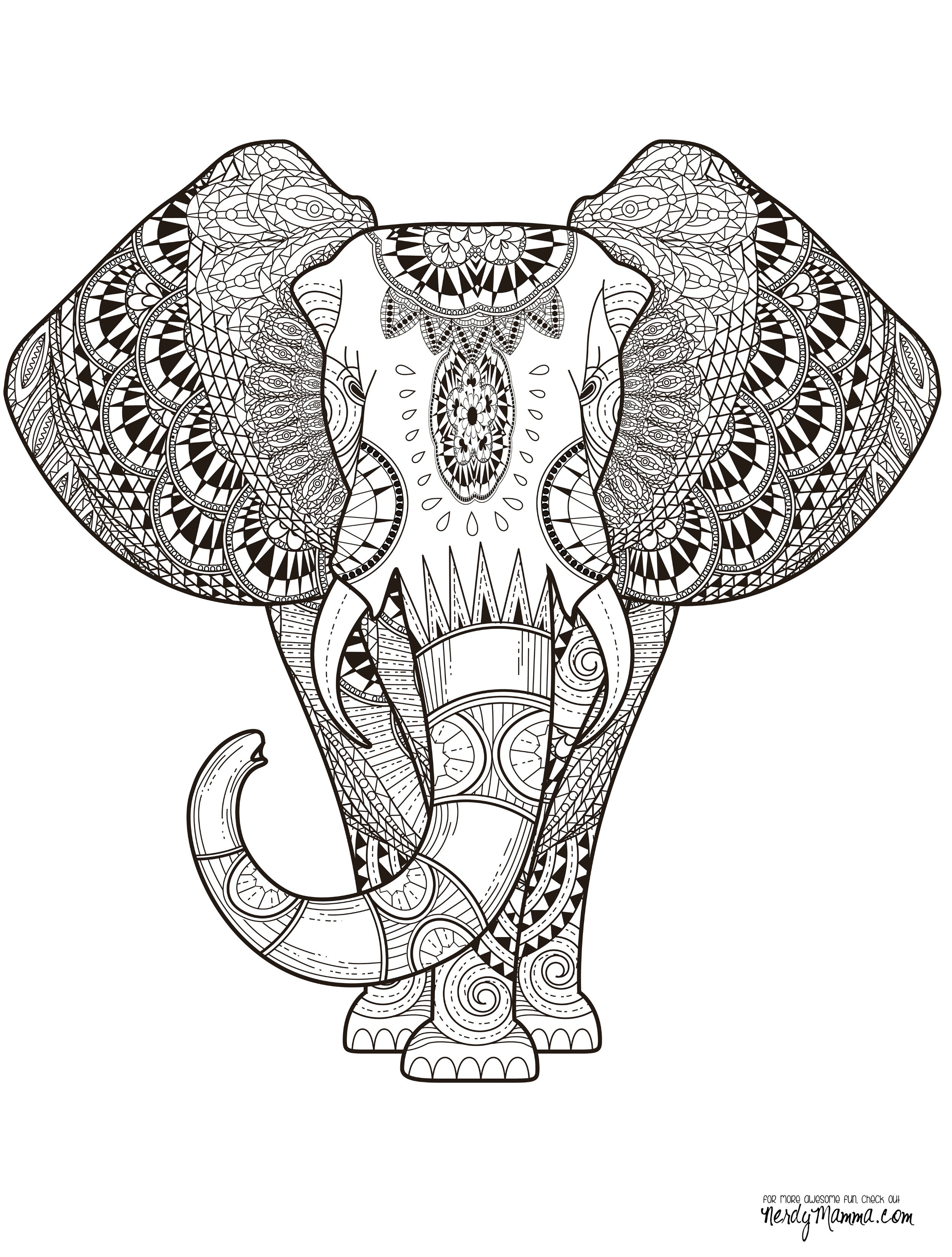 free elphant coloring sheet printable clipart 20 free Cliparts ...