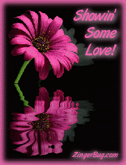 Showin Love Reflecting Flower Glitter Graphic, Greeting, Comment.
