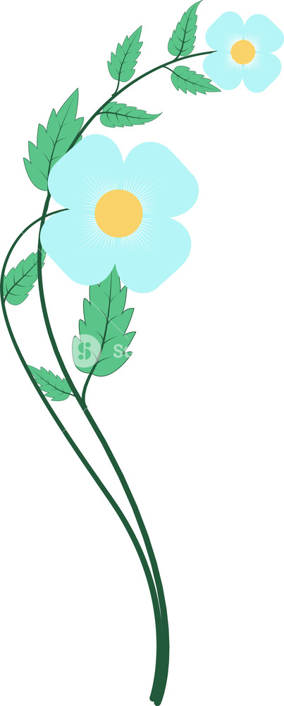 Blue Flower Vector Clipart Royalty.