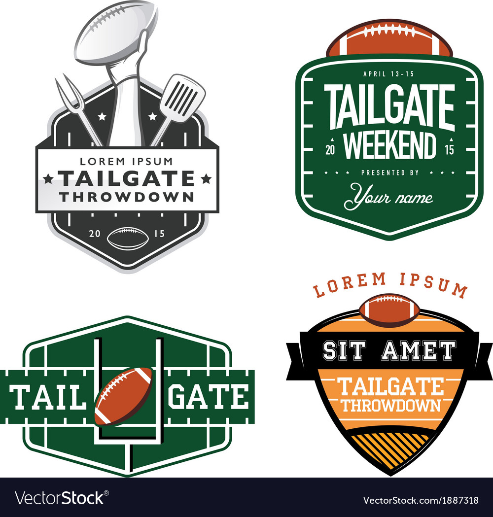 Set of American football tailgate design elements.