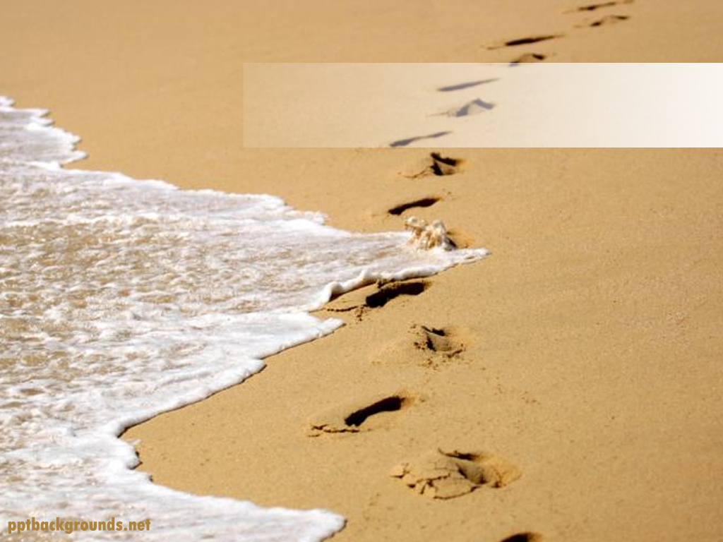 Footprints In The Sand Backgrounds For PowerPoint.