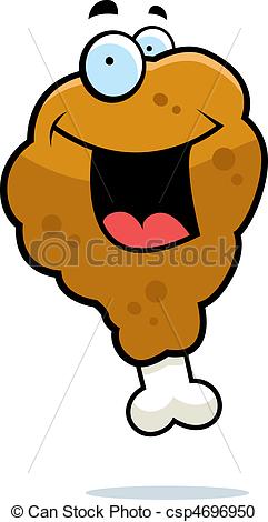 Vector Clipart of Fried Chicken Smiling.