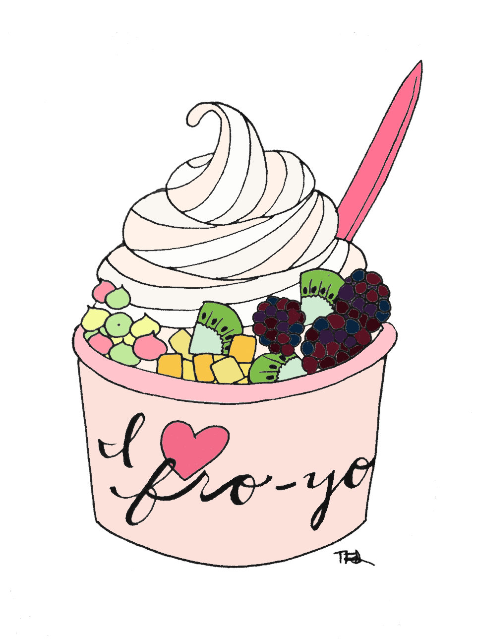 Free coloring pages of frozen yogurt clipart image #37076.