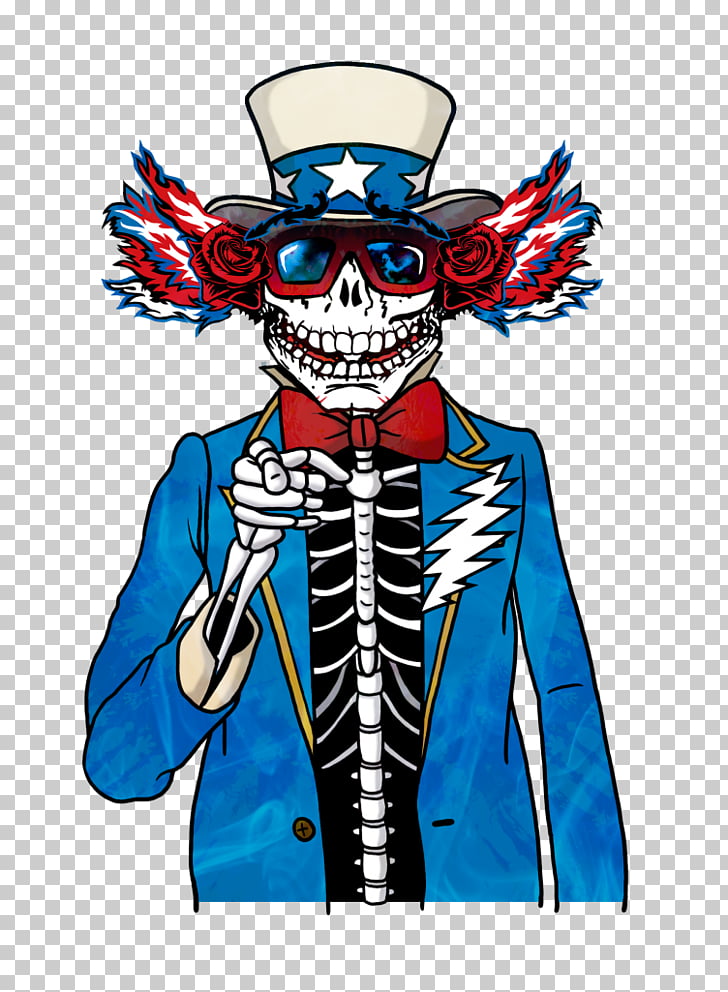 Uncle Sam Skeleton Grateful Dead Costume, Uncle Sam hat PNG.
