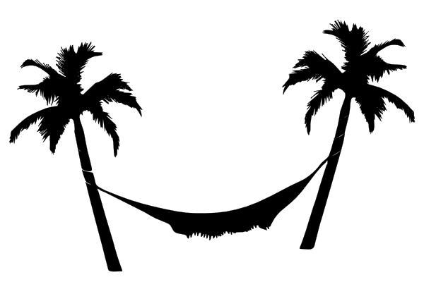 Palm Tree With Hammock Clipart.