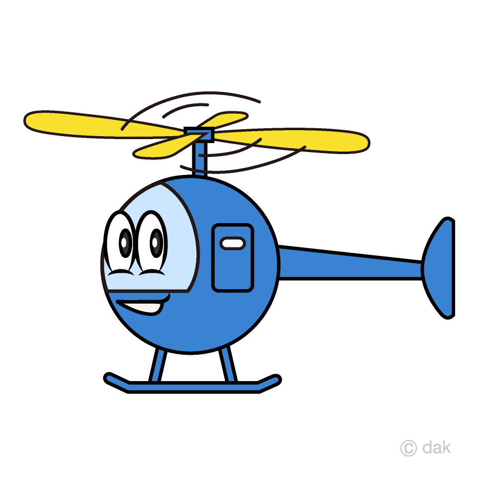 Free Helicopter Character Clipart Image｜Illustoon.