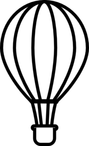 Hot Air Balloon Black And White Clipart.