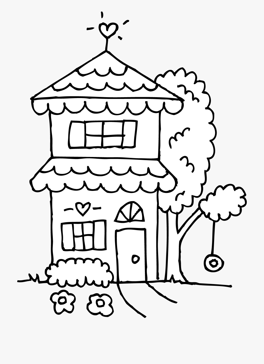 House Clipart Black And White.