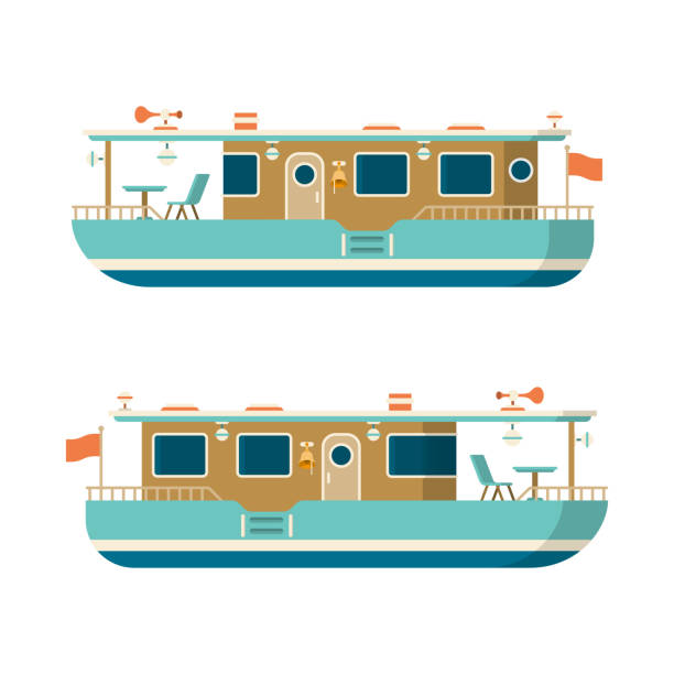 Best Houseboat Illustrations, Royalty.