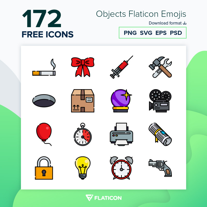 Objects Flaticon Emojis +170 free icons (SVG, EPS, PSD, PNG.