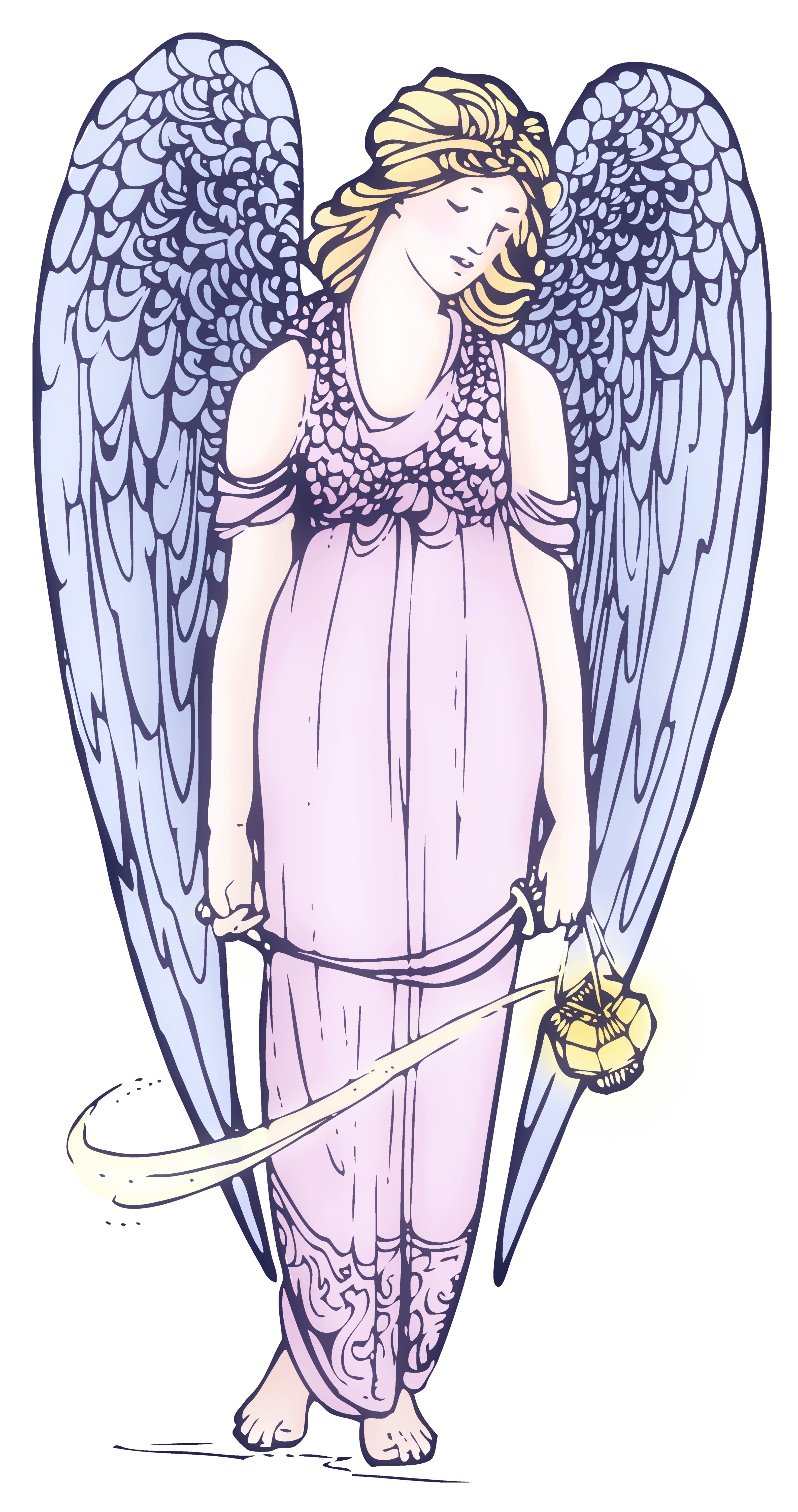 Lovely Angel Public Domain Clipart.