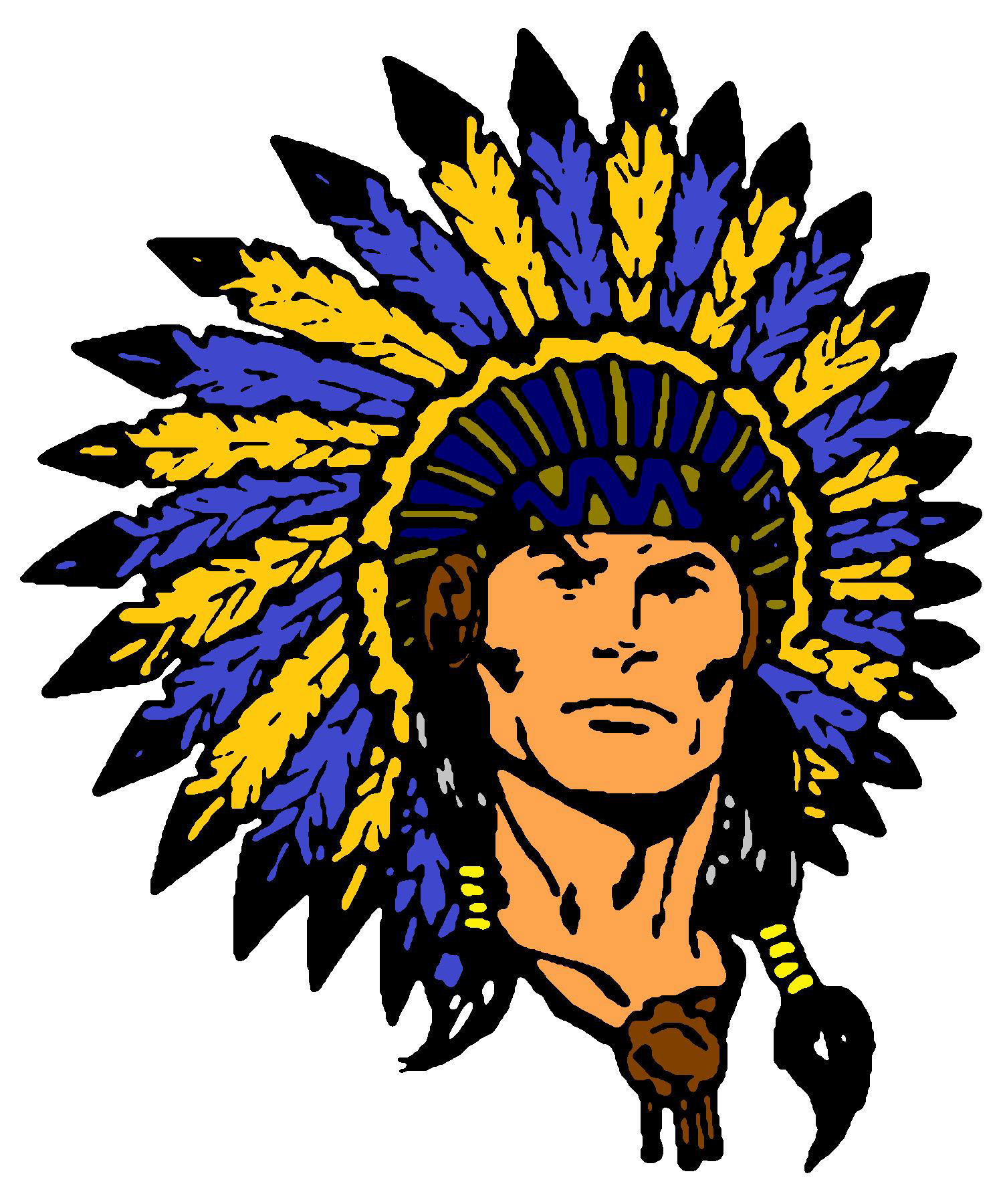 Clipart of the Indian Warrior logo free image.